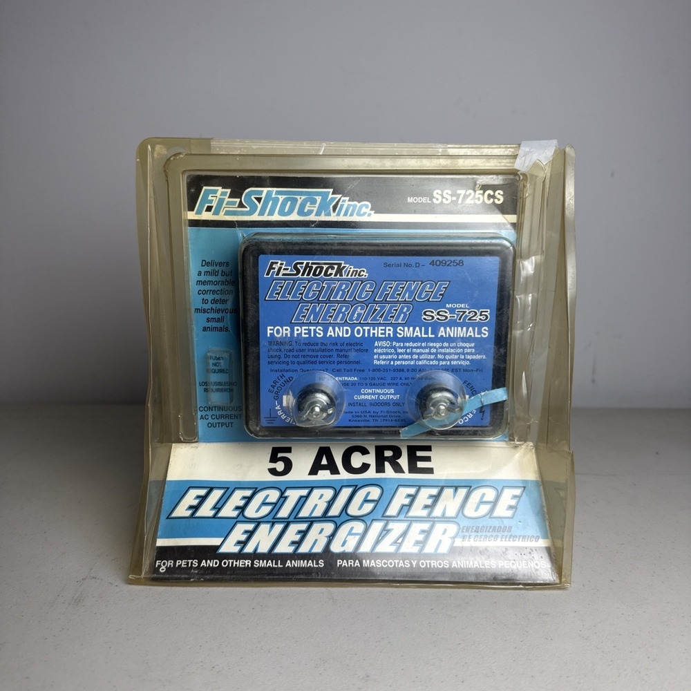 Fi-Shock Electric Fence Energizer SS-725, for Pets and Small Animals Brand New